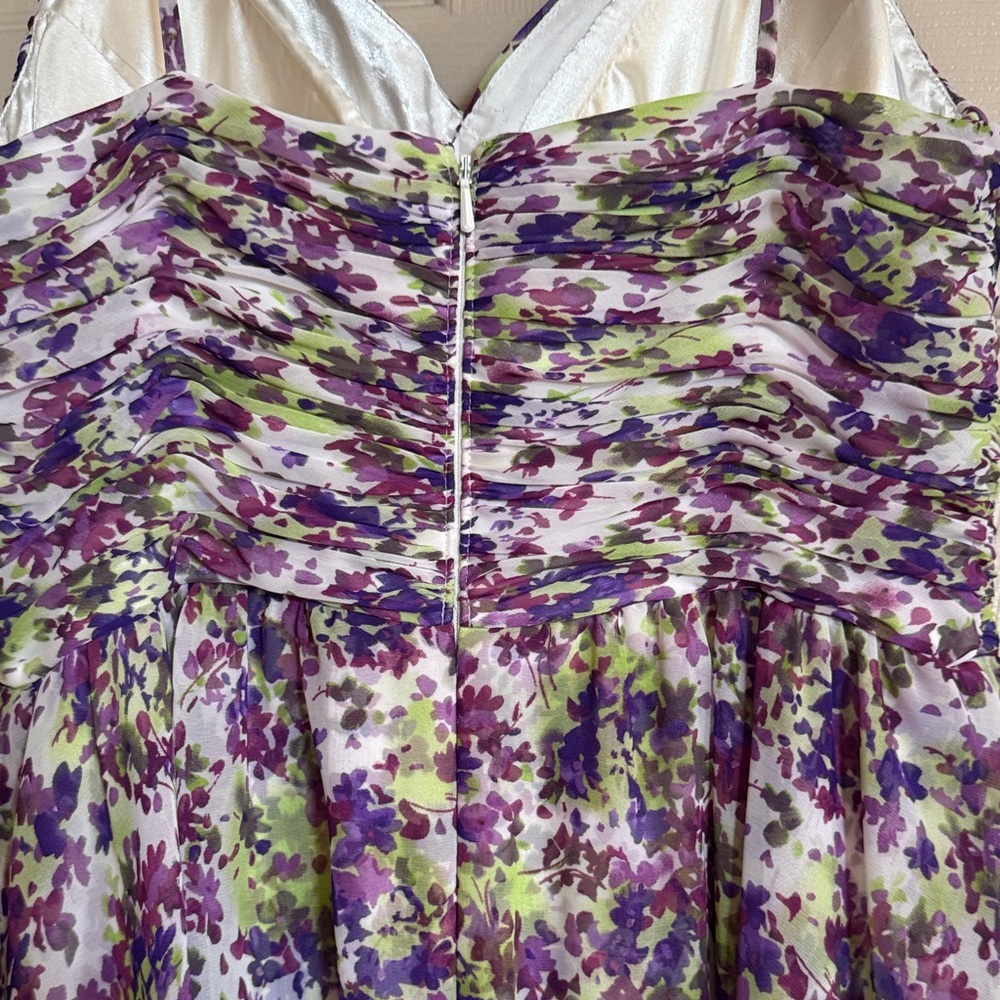 Aidan by Aidan Mattox purple and green Floral Maxi Dress- - Picture 12 of 16